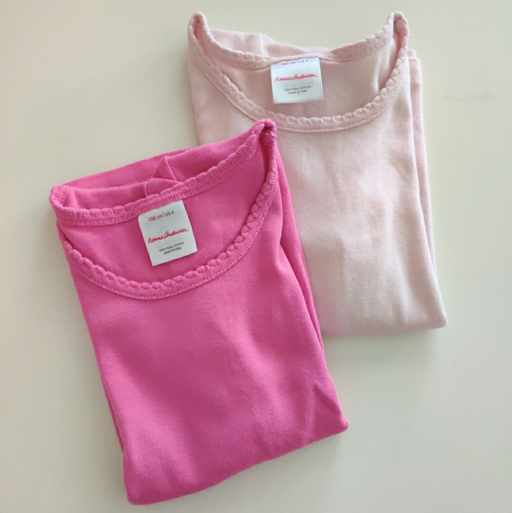 Hanna Andersson Bright Pink and Soft Pink Tees